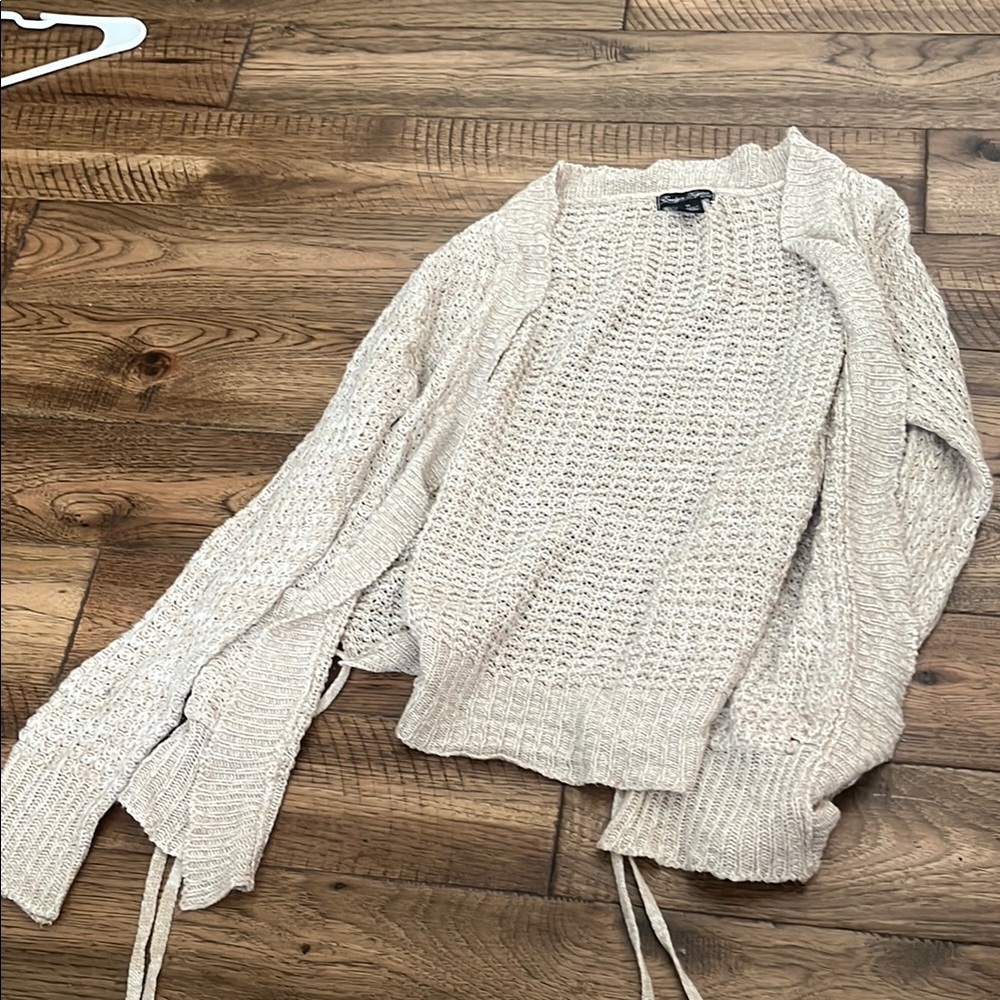 Cream Chunky Knit Cardigan Sweater